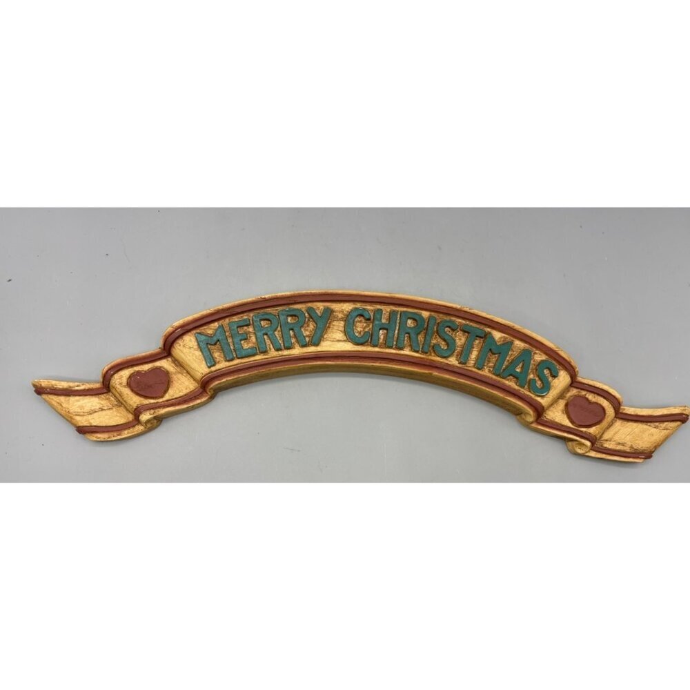 Vtg Homco Inc "Merry Christmas" Wall Plaque‎ Sign Decor Hanging